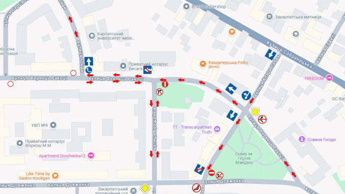 В Ужгороді ще дві вулиці будуть з одностороннім рухом В Ужгороді ще дві вулиці будуть з одностороннім рухом